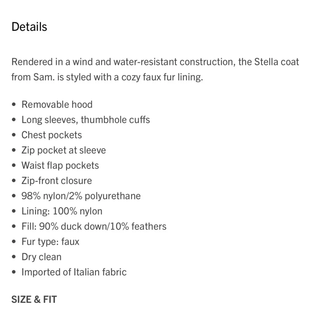 SAM. Stella Faux Fur Lined Down Coat - Picture 9 of 9